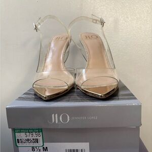 JLO Clear Strap Heels - Elegant Nude